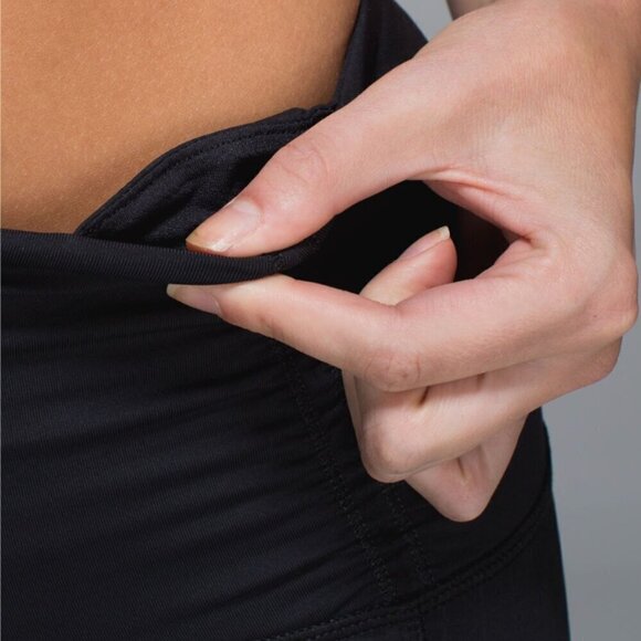 RARE Lululemon Run Reflective Crop Ruched Zipper Ankle Black 4 - Picture 7 of 16